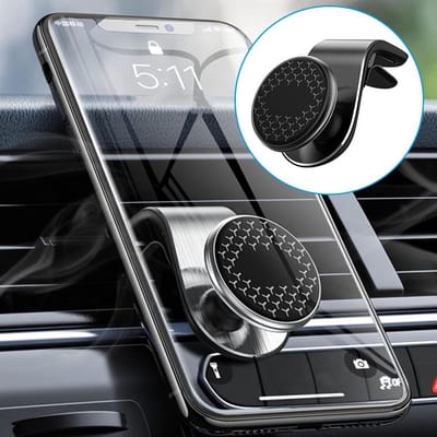 LuxeBass Auto Telefoonhouder voor Ventilatierooster (ZWART) | 360 graden | Magnetisch | Universeel - LB461