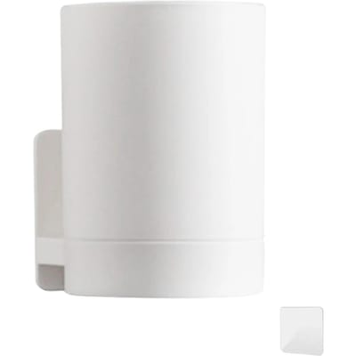 Porte-brosse à dents mural Simple, porte-gobelet de dentifrice, étagère de rangement de salle de bain sans perceuse, organisateur de support Portable blanc