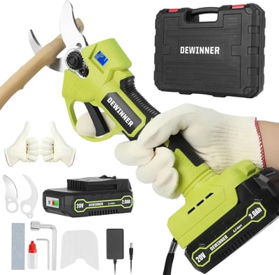 Elektrische Snoeischaar - Draadloze Snoeier - Tuinonderhoud - 25mm Opening LCD - 35cm Lengte - Groen