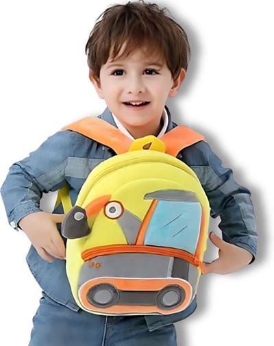 BoefieBoef Graafmachine Peuter Rugtas - Stoere Kinderrugzak met Auto- Boot- en Bouwvoertuigen - Jongen Meisje 0-5 Jaar - Wasbaar, Duurzaam & Comfort - Cadeau voor Sinterklaas, Kerst & Verjaardag - Gymtas, Boekentas & Schooltas - Peuterspeelzaal
