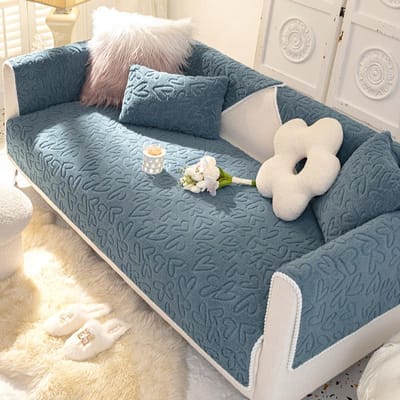 Dikke Lamswol Sofa Kussen Winter Warm Sofa Hoes Pluche Antislip Woonkamer Sofa Hoes Doek Handdoek Ademend Comfortabel 70x70cm 1pcs
