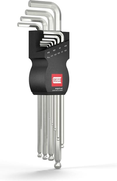 70419 sleutel Set (Inch) 10st 0.05–5/16" met Kogelkop - Gemaakt in Duitsland - Professionele Kwaliteit