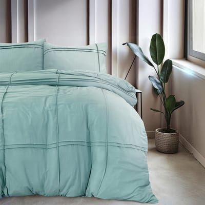 Dekbed-Discounter - Sleeptime Dekbedovertrek 240 x 200/220 cm - Dubbele instopstrook - Wasbaar op 40 graden - Inclusief 2 kussenslopen - Groen