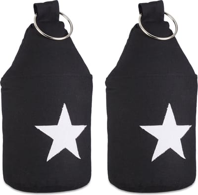 2x deurstopper ster - deurvastzetter - deurstop met handvat - zwart