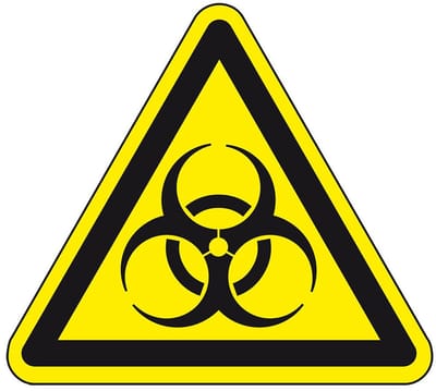 Biologisch gevaar bord - kunststof - W009 100 mm