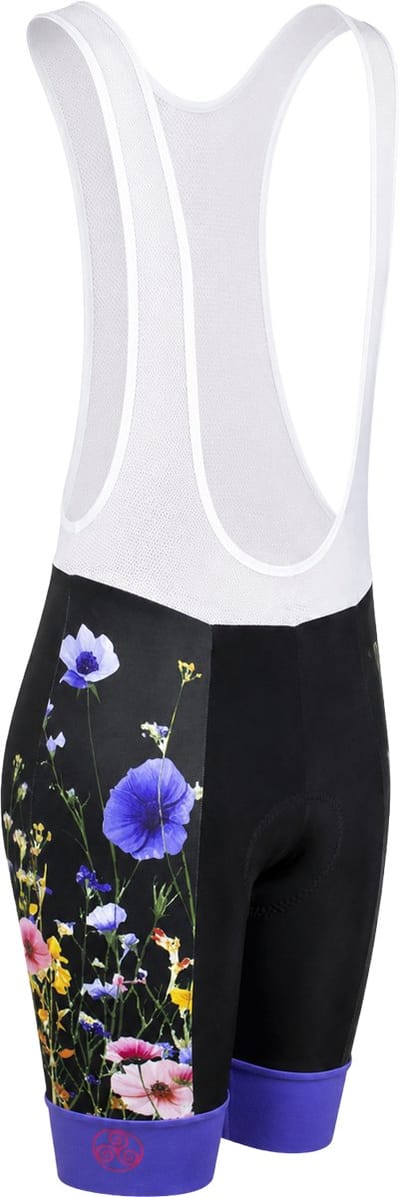 Fortissima Fietsbroek Dames met zeem en bretels - Bloemen - Wielrenbroek - Wielerbroek - Koersbroek - Kort - Maat XXS
