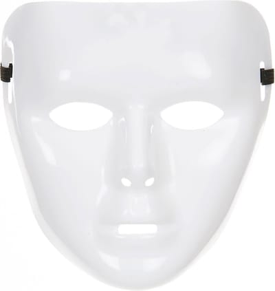 Vegaoo - Wit glimmend masker voor volwassenen