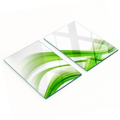 Decoratieve snijplanken van gehard glas met abstract golfmotief, 2x40x52 cm