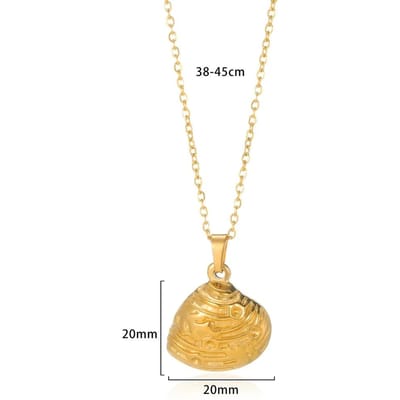 Vintage Zeester Schelp Parel Ketting Voor Vrouwen Gouden Kleur Roestvrij Staal Hanger Schelp Ketting Esthetisch Zomer Sieraden Cadeau beige