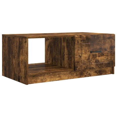 vidaXL - Salontafel - Gerookt - eiken - 90 - x - 50 - x - 37 - cm - Bewerkt - hout