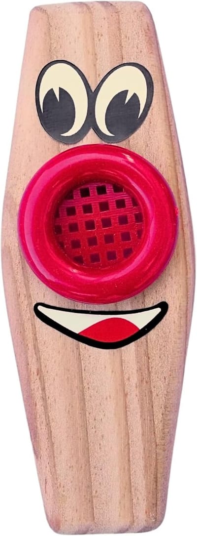 Houten Kazoo - Zingspel Blaasinstrument - Muziek Maken - Handgemaakt Vakmanschap - 10 cm - Rood