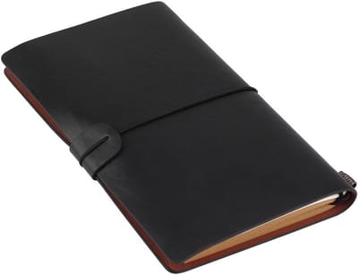 Reisdagboek in PU-leer, Herbruikbaar Notitieboek voor Avonturen, Persoonlijk Dagboek in 5 Kleuren, Perfect voor Reizen en Notities
