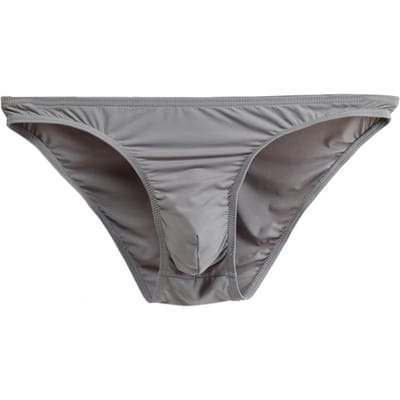 Heren Zomer Slips 3D U-convex Laagbouw U-convex Dunne Slips Effen Kleur Driedimensionaal Pouch Ondergoed M grijs