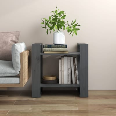 vidaXL - Boekenkast/kamerscherm - 60x35x57 - cm - massief - grenenhout - grijs
