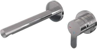 Brauer Chrome Edition Inbouw Wastafelmengkraan met Rechte Uitloop en Rozetten Model D1 Chroom