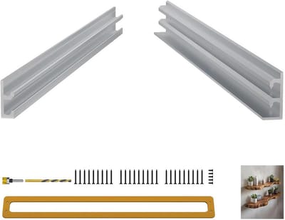 Zwevende Plankbeugel - Onzichtbare Planksteun - Planken Ophangen - Zelfnivellerend Aluminium - 457 cm - Zilver