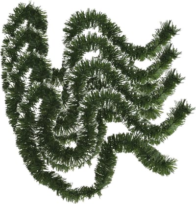 Kerstslinger - 4x stuks - glitter groen - folie - 180 x 7 cm - kerstboom versiering/guirlandes