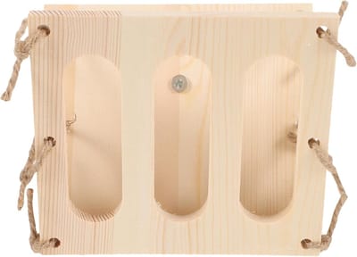Houten Hooirek - Voerhouder Kleine Dieren - Voer Georganiseerd Houden - Grote Capaciteit Ontwerp - 16.5cm Lengte - Natuurlijk Hout