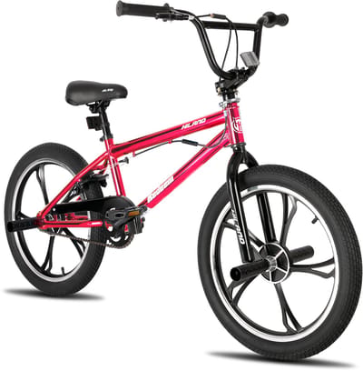 Hiland 20 Inch Freestyle BMX Fiets - 5 Spaken (Mag Wheels) - 360 Graden Rotor - Inclusief 4 Pegs - Jongens & Meisjes (meer dan 7) - Geschikt voor buitenactiviteiten in de lente