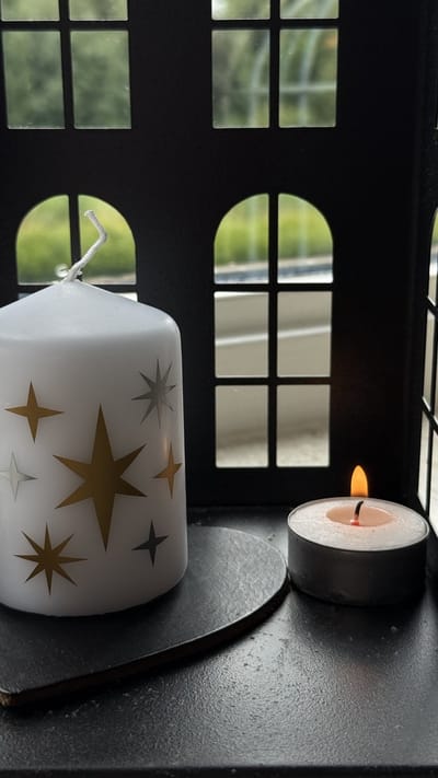 Kaars - Troost kaars - Sterren - Afscheid - Uitvaart _ Cadeau - Afscheid & Troost AF-TK49-118