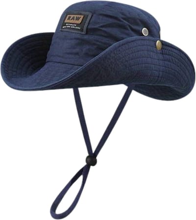 Livano Zonnehoed - Reishoed - UV Beschermende Hoed - Bucket Hat - Festival - Pet - Hoedje Voor Dames & Heren - Hoofdbescherming - Marineblauw