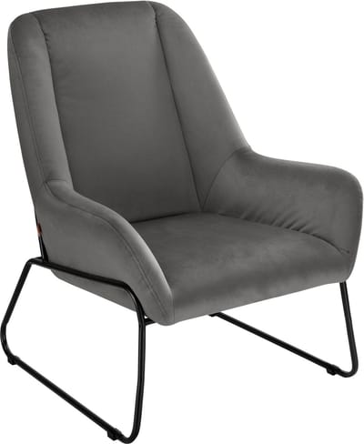 Casero-Fauteuil in fluweel zwart grijs
