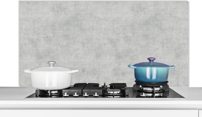 Spatscherm keuken 120x60 cm - Kookplaat achterwand Beton - Grijs - Industrieel - Patroon - Muurbeschermer - Spatwand fornuis - Hoogwaardig aluminium