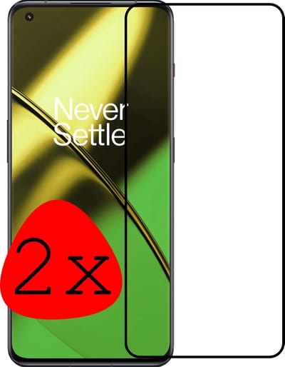 Screenprotector - 2 Stuks Geschikt voor OnePlus 11 - Full Cover - Beschermglas - Gehard Glas - Tempered Glass - Screen Protector