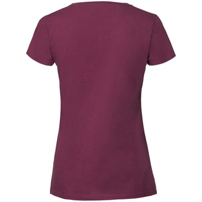 Fruit Of The Loom Vrouwen / Dames Ringgesponnen Premium T-Shirt (Oxblood)