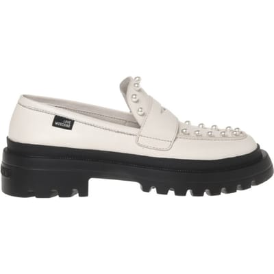Moschino Her Love Calfskin Loafers White Maat: 36 | Instappers Outlet | Dames | Zwart