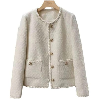 Jas Dames Lente en Herfst Kleding Herfst Nieuwe Kleding Korte Top Dames Buitenlandse Stijl L white