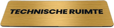 Deurbordje Goud-look met tekst technische ruimte - Formaat 150 x 50 mm x 1,6 mm - Zelfklevend | Luxe uitstraling | Geborstelde Gouden toplaag | Gratis Verzending | Decoporta