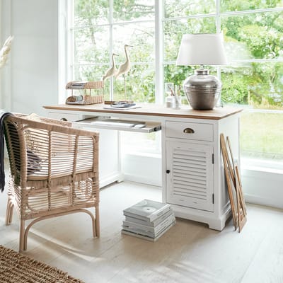 LOBERON Bureau Belleplain wit/bruin