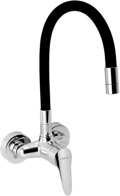 Novaservis Titania Iris New - Keukenkraan met flexibele arm, hartafstand 100 mm, zwart/chroom 94484,0C