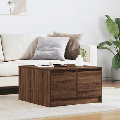 vidaXL - Salontafel - met - lades - 70,5x70x40 - cm - bruin - eikenkleurig