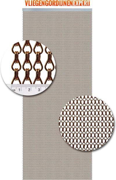 Vliegengordijnenexpert - Vliegengordijn - 100x240 cm - Bruin