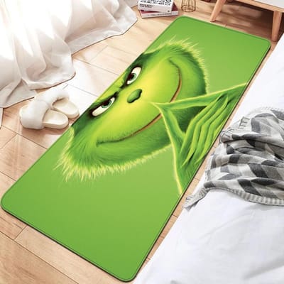G-GrinchS Vrolijk Kerstfeest Hal Tapijt Wasbaar Antislip Woonkamer Bank Stoelen Gebiedsmat Keuken Deurmat Gebiedskleed 40x60cm