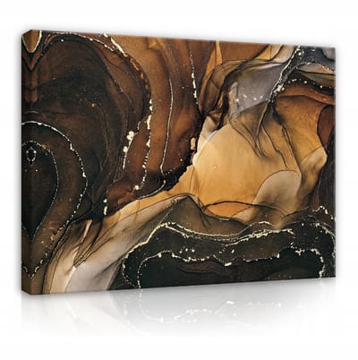 WALLARENA - Canvas schilderij - 100x70 cm - marmeren abstractie voor de woonkamer