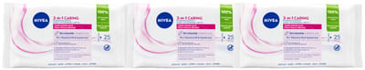 NIVEA - Reinigingsdoekjes Droge Huid - 3 x 25 stuks - Voordeelverpakking