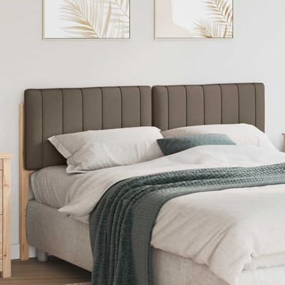 vidaXL - Gestoffeerd - hoofdbord - Bruin - en - Taupe - 160 - cm - Massief - grenenhout