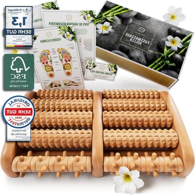 Voetmassageroller hout - FSC® 100% - Massage Roller voor Voetmassage - Massageapparaat voor voeten - hielspoormassage massage bal voeten