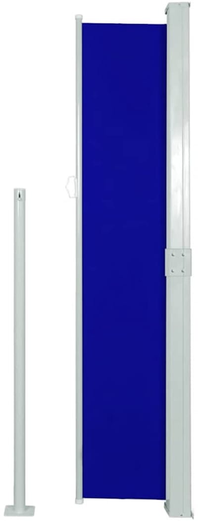 Uittrekbaar Zijscherm Terras Blauw - 160 x 300 cm - Windscherm & Privacyscherm voor Tuin en Balkon - UV-Bestendig & Automatisch Oprolbaar