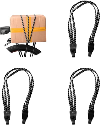Set van 3 Verstelbare Fietstassen Tensioners - Elastische Spankabels met Haak - Geschikt voor Fiets, Motor en Auto