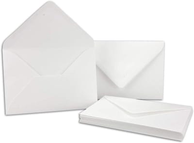 400 Enveloppen - Papieren Briefhoezen - Feestelijke Post - Geribbeld Papier Zelf Voering - DIN B6 12.5x17.6cm - Wit
