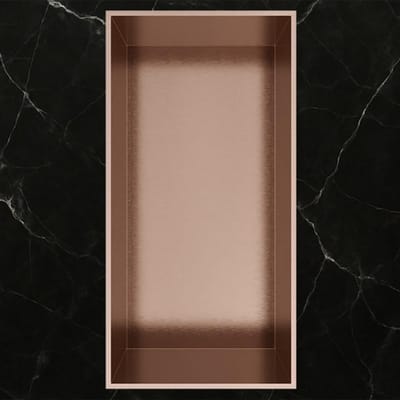 Hotbath &More Inbouwnis - 30 x 15 x 10 cm - Frameless - Geborsteld Koper PVD