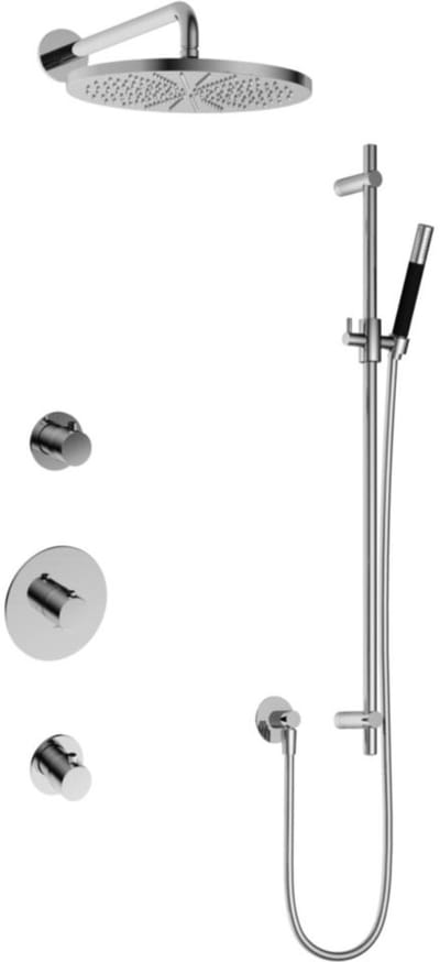 Hotbath Cobber - Inbouw Regendoucheset - Chroom - 2 Stopkranen - Thermostatisch - Wandarm 38.5 cm - Hoofddouche 300 mm - Staafhanddouche - Glijstang 900 mm - Waterbesparend