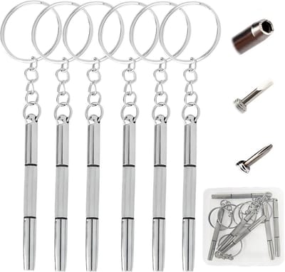 Mini schroevendraaiers - Precisie gereedschap - Kleine reparaties - 3-in-1 functie - 6 stuks - Zilverkleurig
