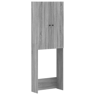 vidaXL - Toiletkast - EDE - Grijs - Sonoma - 66 - x - 25,5 - x - 190 - cm - Bewerkt - hout