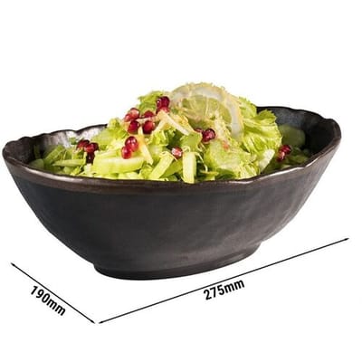 GGM Gastro (6 Stück) Schale - MARONE - Melamin - 1,4 Liter - 275x190mm - Schwarz/Braun