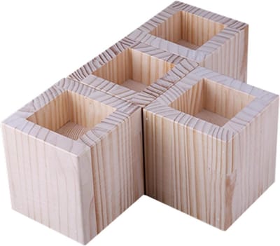 Meubelverhogers Massief Hout - Ondersteuningspoten Bank - Extra Hoogte Creëren - Stabiele Houten Constructie - Verhoogt 10cm - Houtkleur